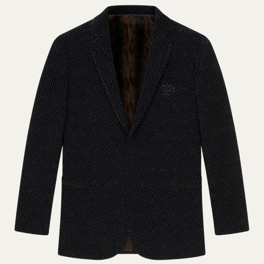 Men's Thick Fleece Lined Blazer Jacket - Fashinoza