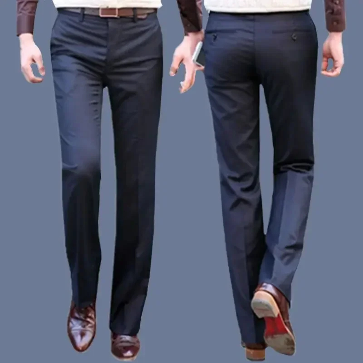 Men's Slim Fit Dress Pants Wrinkle Resistant Black