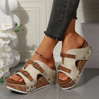 Women's Orthopedic Platform Wedge Sandals - Fashinoza