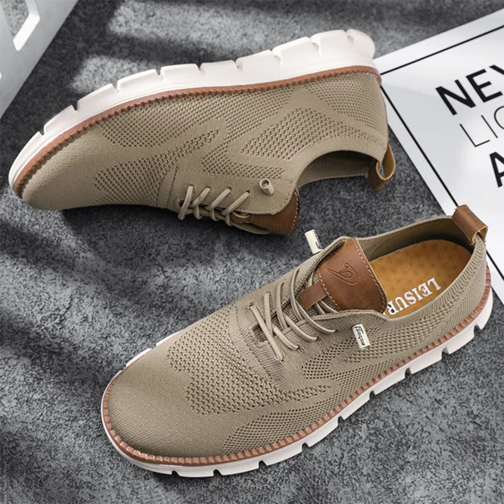 Men's Mesh Sneakers Breathable Black - Fashinoza
