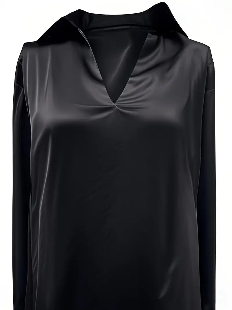 Women's Collared V-Neck Blouse