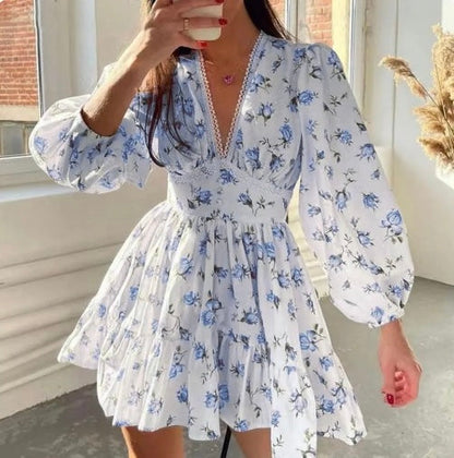 Women's V-Neck Ruffle Summer Dress