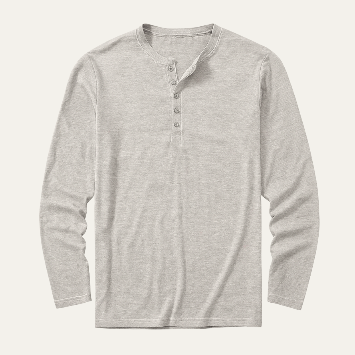 Men's Cotton Long Sleeve Henley Shirt Modern