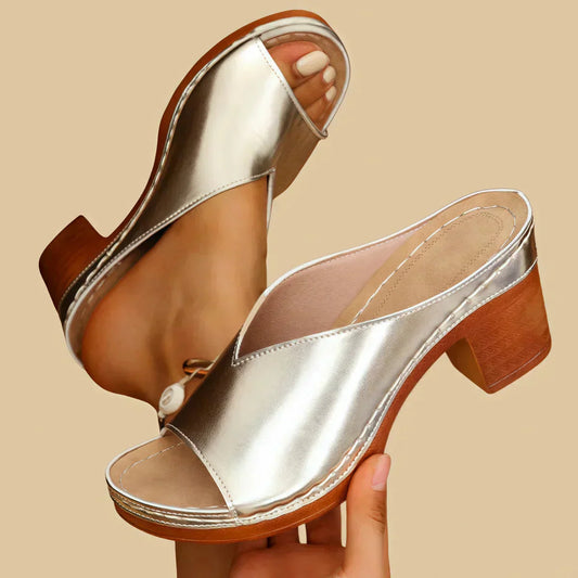 Women's Slip-On Open-Toe Sandals - Fashinoza