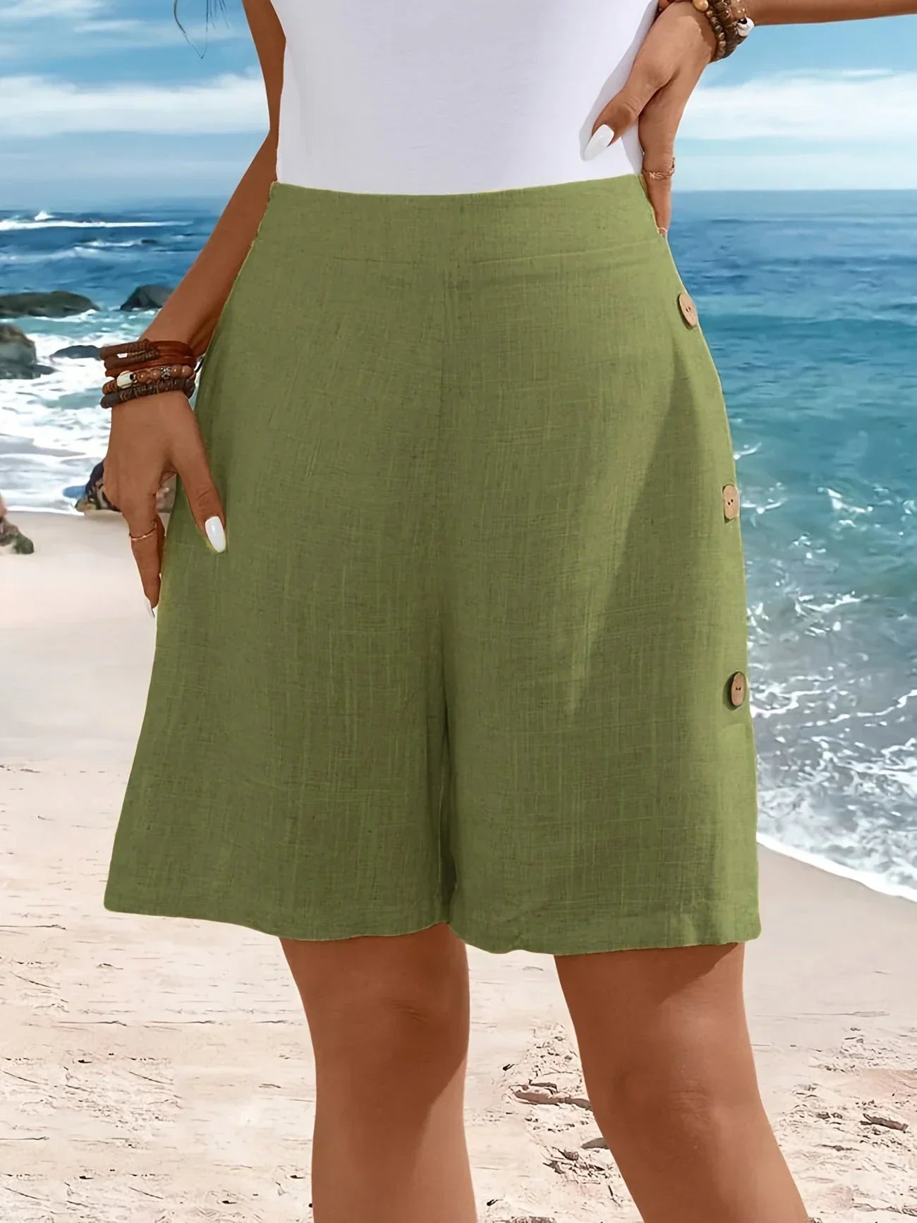 Women's Button Shorts Comfortable