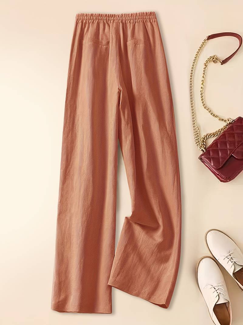 Women's Drawstring Wide Leg Trousers