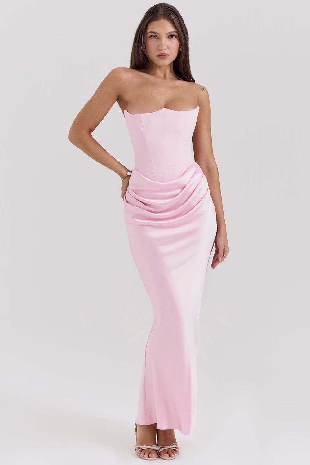 Women's Lace Strapless Evening Dress