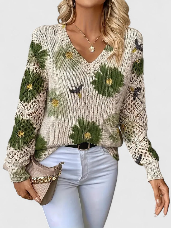 Women's Floral Pattern Sweater