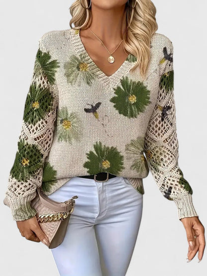 Women's Floral Pattern Sweater