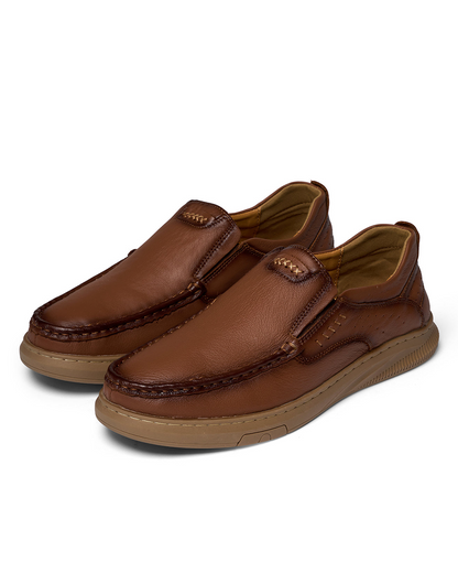 Men's Slip On Shoes Low Cut Leather - Fashinoza