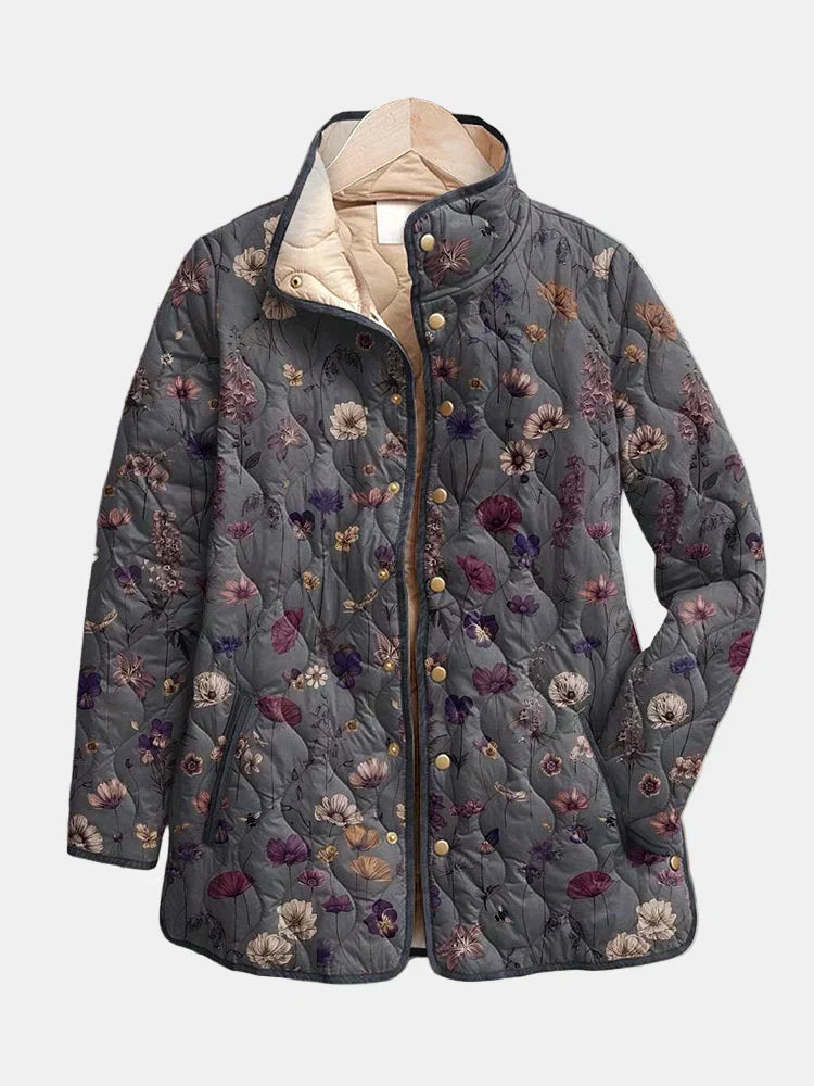 Women's Quilted Jacket Button Front - Fashinoza