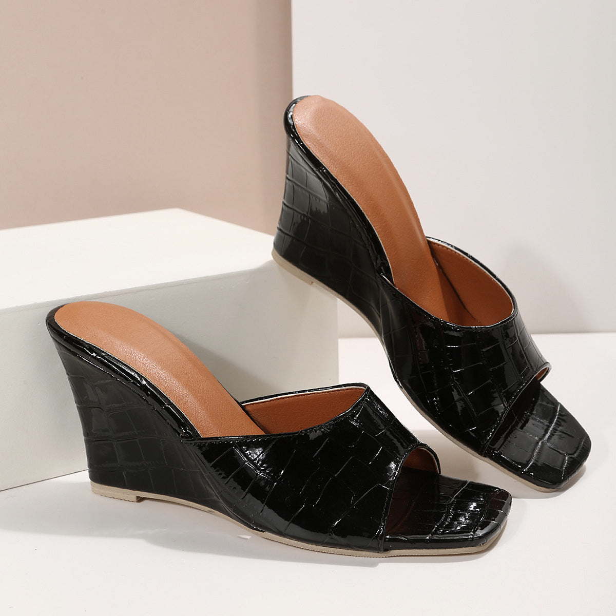 Women's Leather Wedge Shoes Cushioned