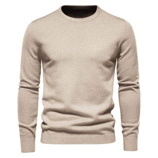 Men's Long Sleeve Sweater Solid Design - Fashinoza