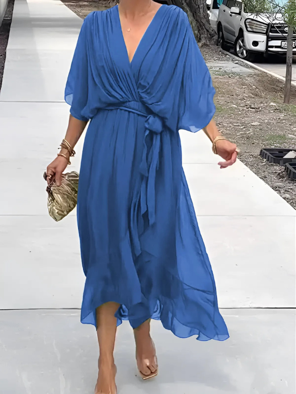 Women's Flowy Midi Wrap Dress