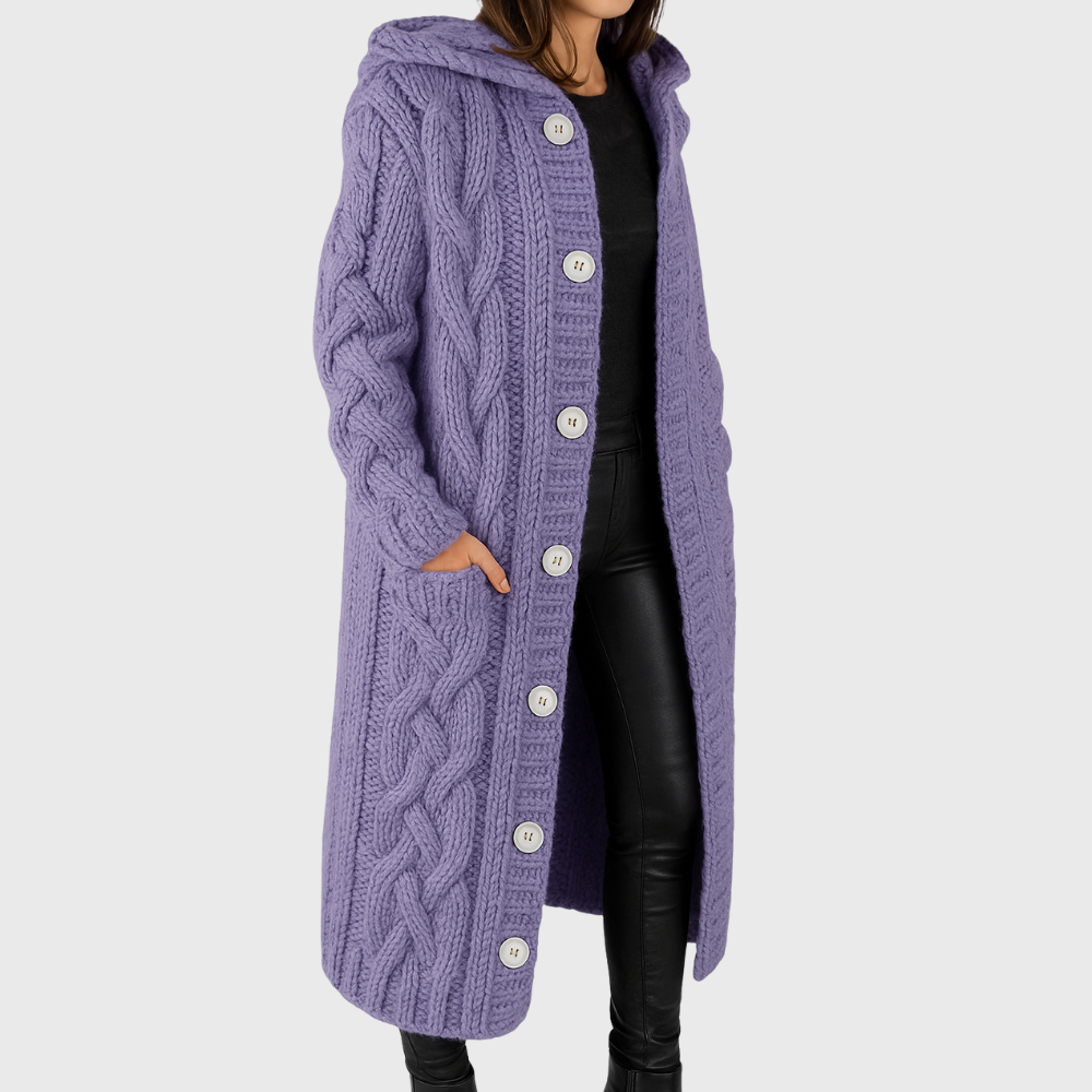 Women's Knitted Button Front Coat