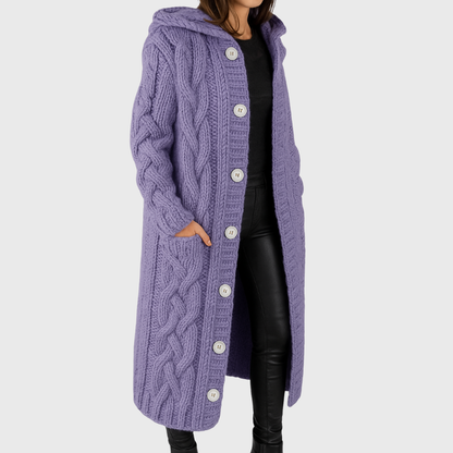Women's Knitted Button Front Coat