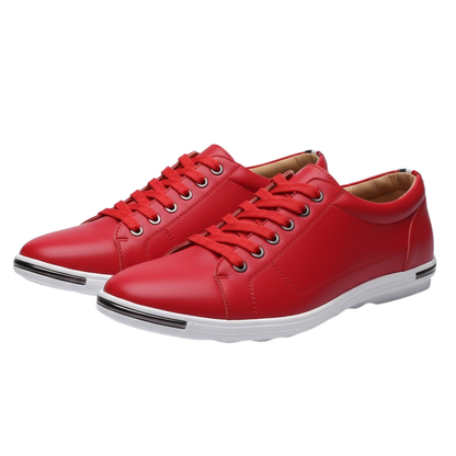 Men's New Casual Leather Walking Flats Sneakers