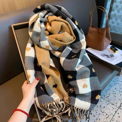 Comfy Plaid Tassel Scarf Soft Warm Double Sided