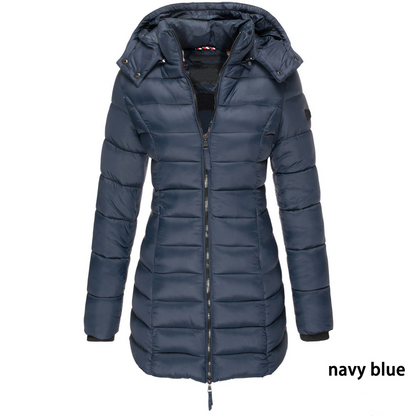 Long Quilted Winter Puffer Coat for Women