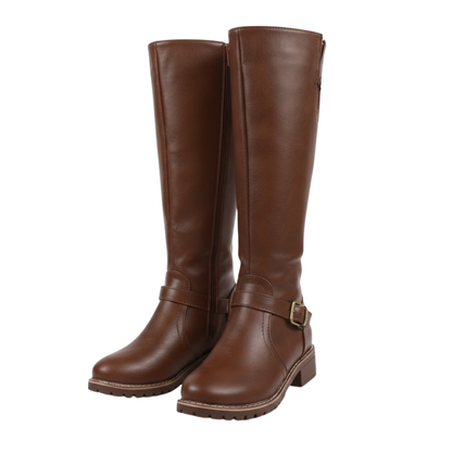 Women's Riding Boots Round Toe Chunky Heel Over-the-Knee High Boots