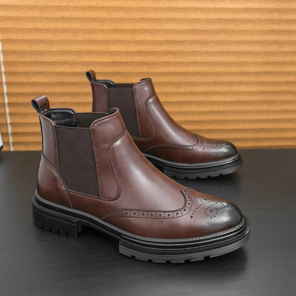 Men's Chelsea Boots Leather Anti-Slip Brown