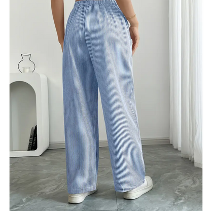 Women's Striped Pants With Pockets