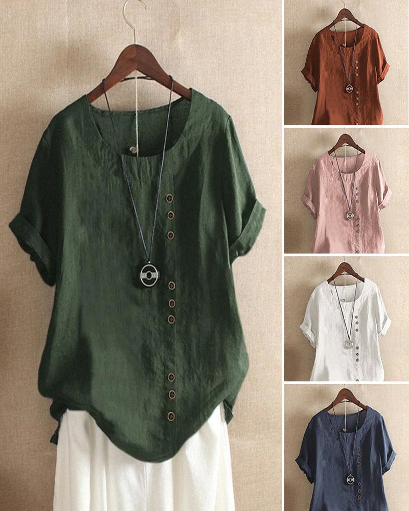 Women's Linen Short Sleeve Casual