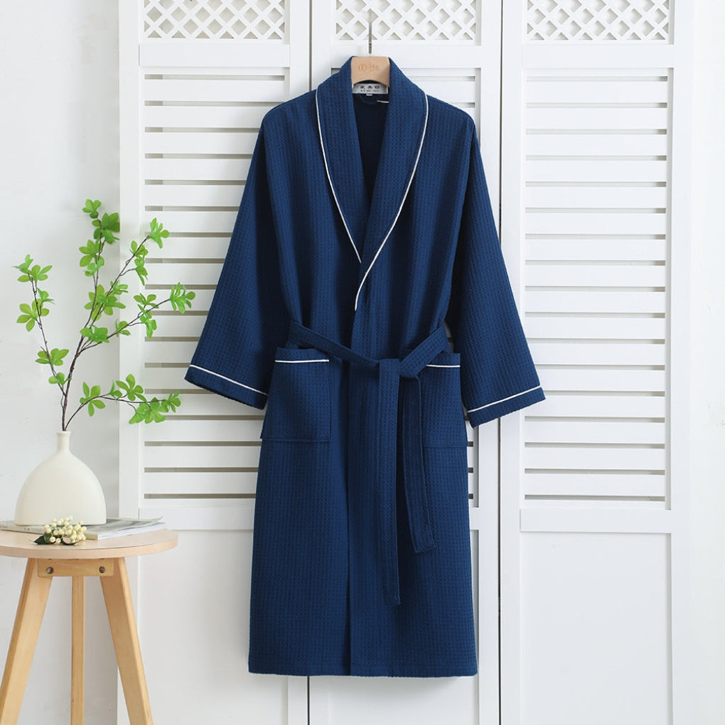 Cotton Waffle Bathrobe Lightweight