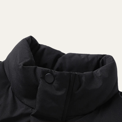 Men's Puffer Jacket Thick Padded Warm Black