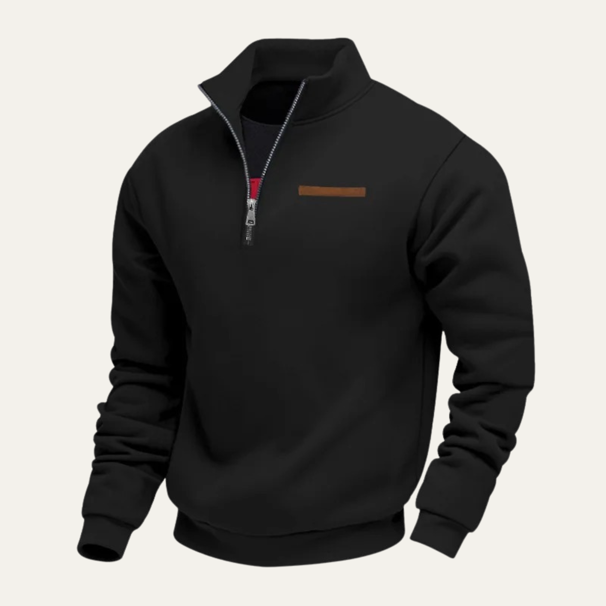 Men's Warm Half Zip Sweater Stand Collar Casual