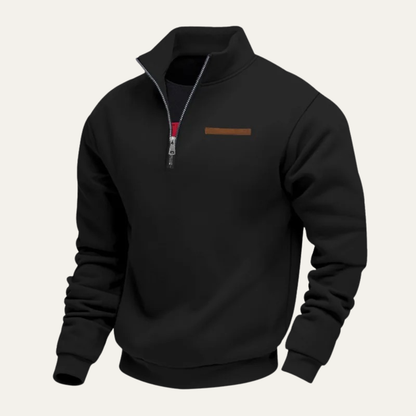 Men's Warm Half Zip Sweater Stand Collar Casual