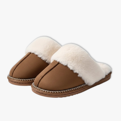 Smile Pop Winter Fur Cotton Slippers Women Soft Comfort Fuzzy Bedroom Slides