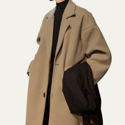 Men's Wool Wrap Coat Camel Color With Belt