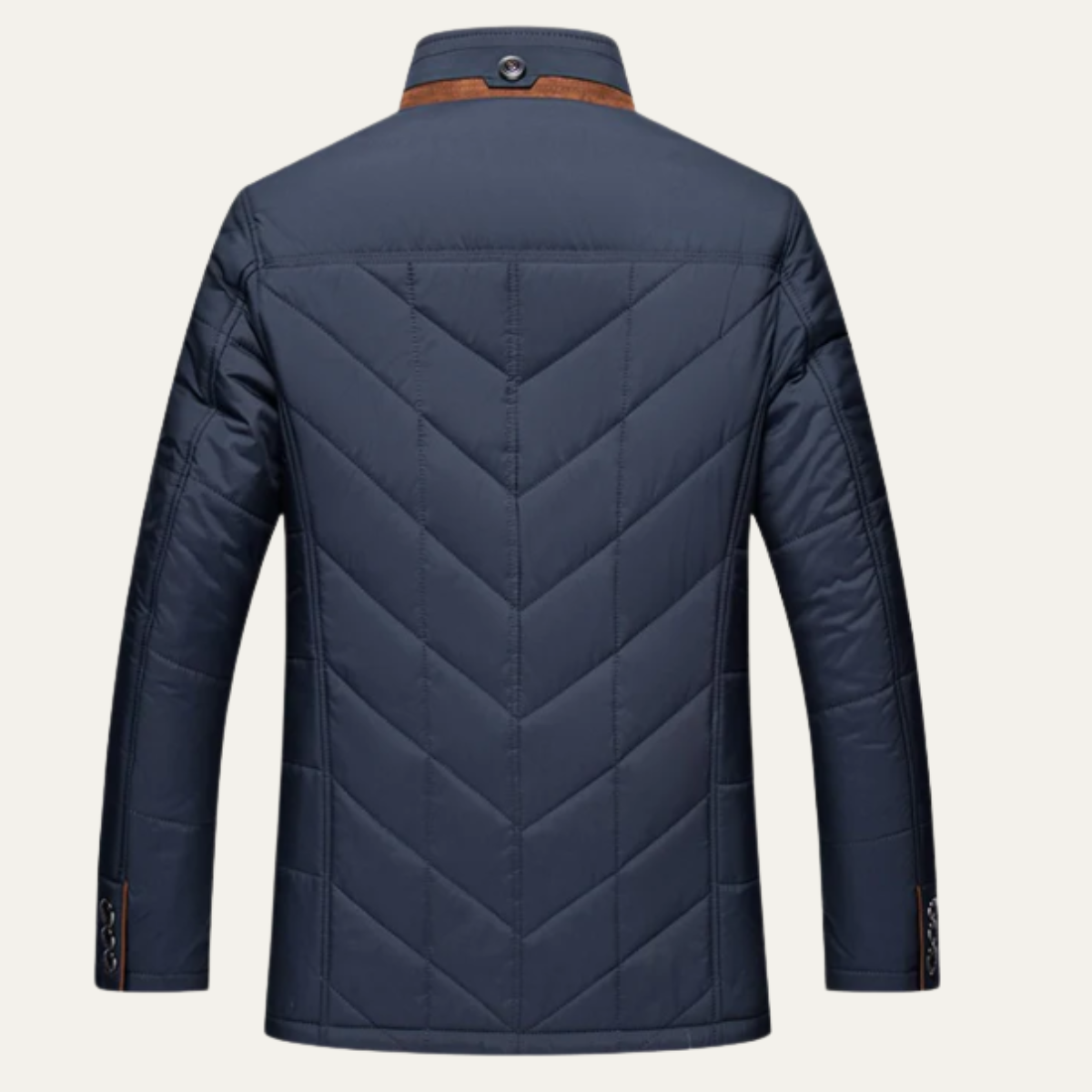 Men's Quilted Padded Winter Jacket Velvet Collar