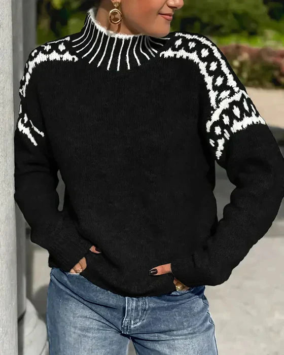Women's Ribbed Neck Sweater