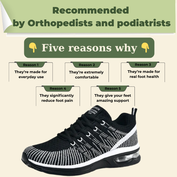 Orthopedic Walking Shoes for Women with Arch Support and Breathable Air Mesh Upper
