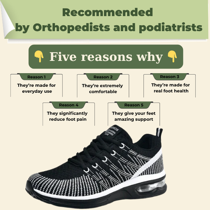 Orthopedic Walking Shoes for Women with Arch Support and Breathable Air Mesh Upper