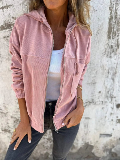 Corduroy Hooded Jacket Casual