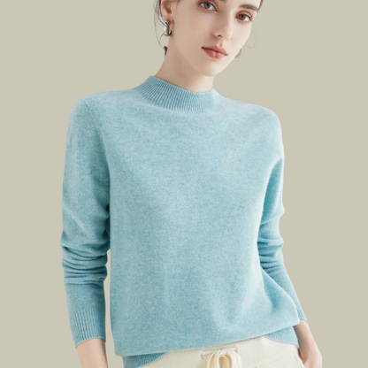 Emma | Women’s Blush Minimal Mock Neck Pullover