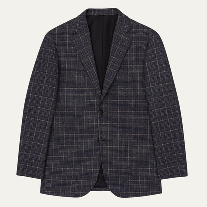 Men's Plaid Jacket Business Casual Wool Blend - Fashinoza