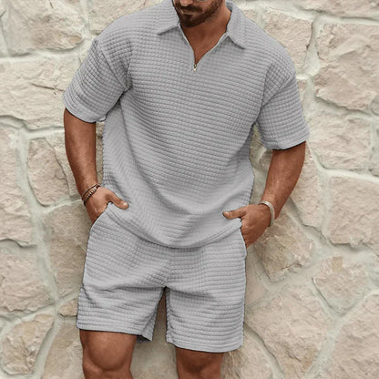 Men's Polo Shorts Set Red