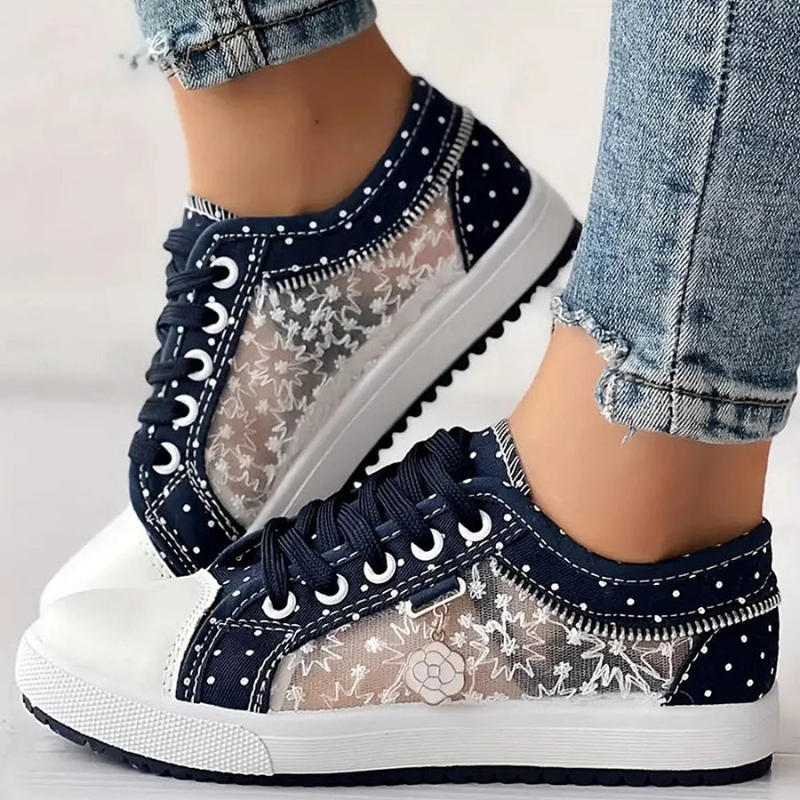 Women's Casual Sneakers Floral Panels