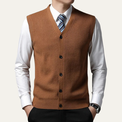 Men's Knit Waistcoat Smart Button Closure