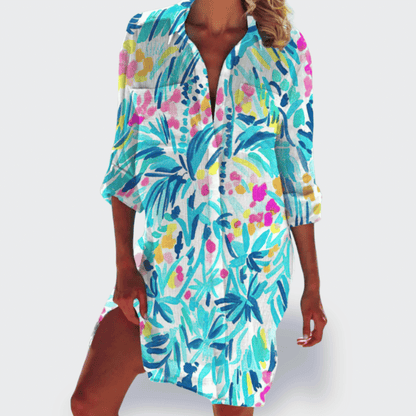 Women's Floral Draped Sundress Casual Summer Dress