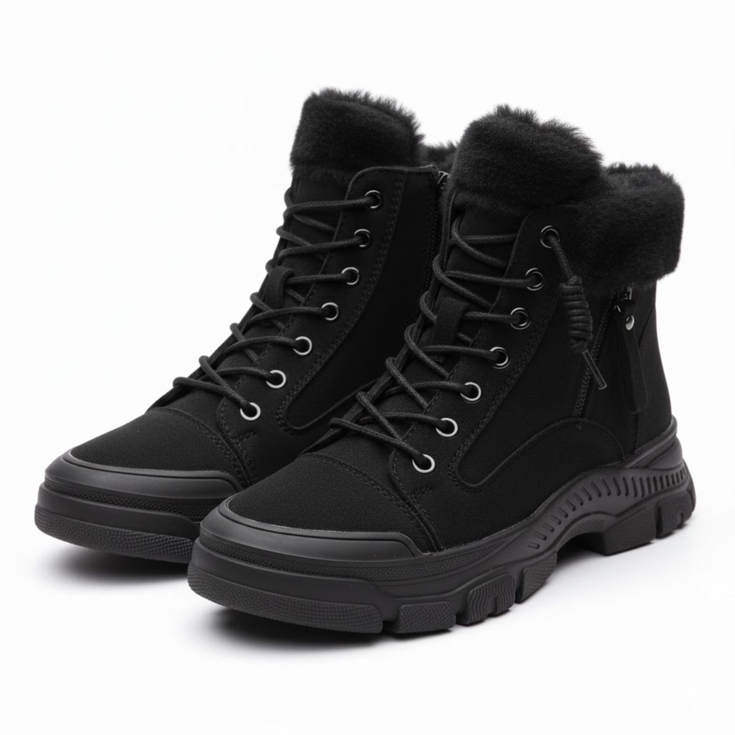 Women's Premium Genuine Leather Winter Ankle Boots Thick Sole Plush Lined Snow Booties