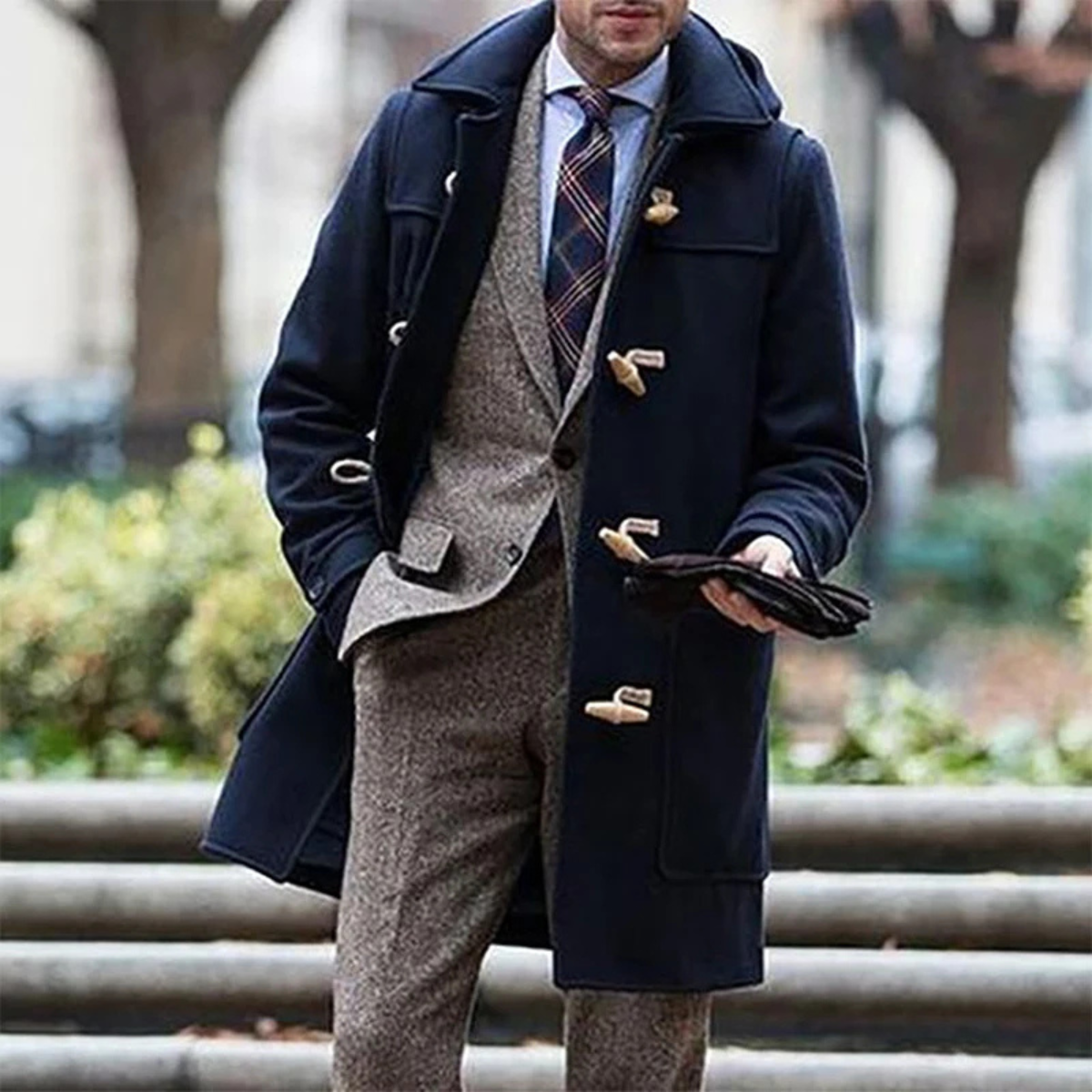 Men's Wool Blend Toggle Duffle Coat