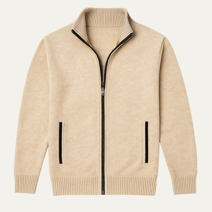 Men's Classic Knitted Zip Cardigan Stand Collar - Fashinoza