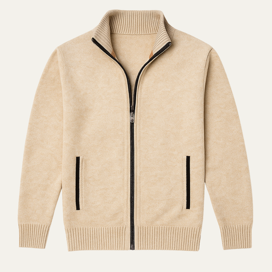 Men's Classic Knitted Zip Cardigan Stand Collar - Fashinoza