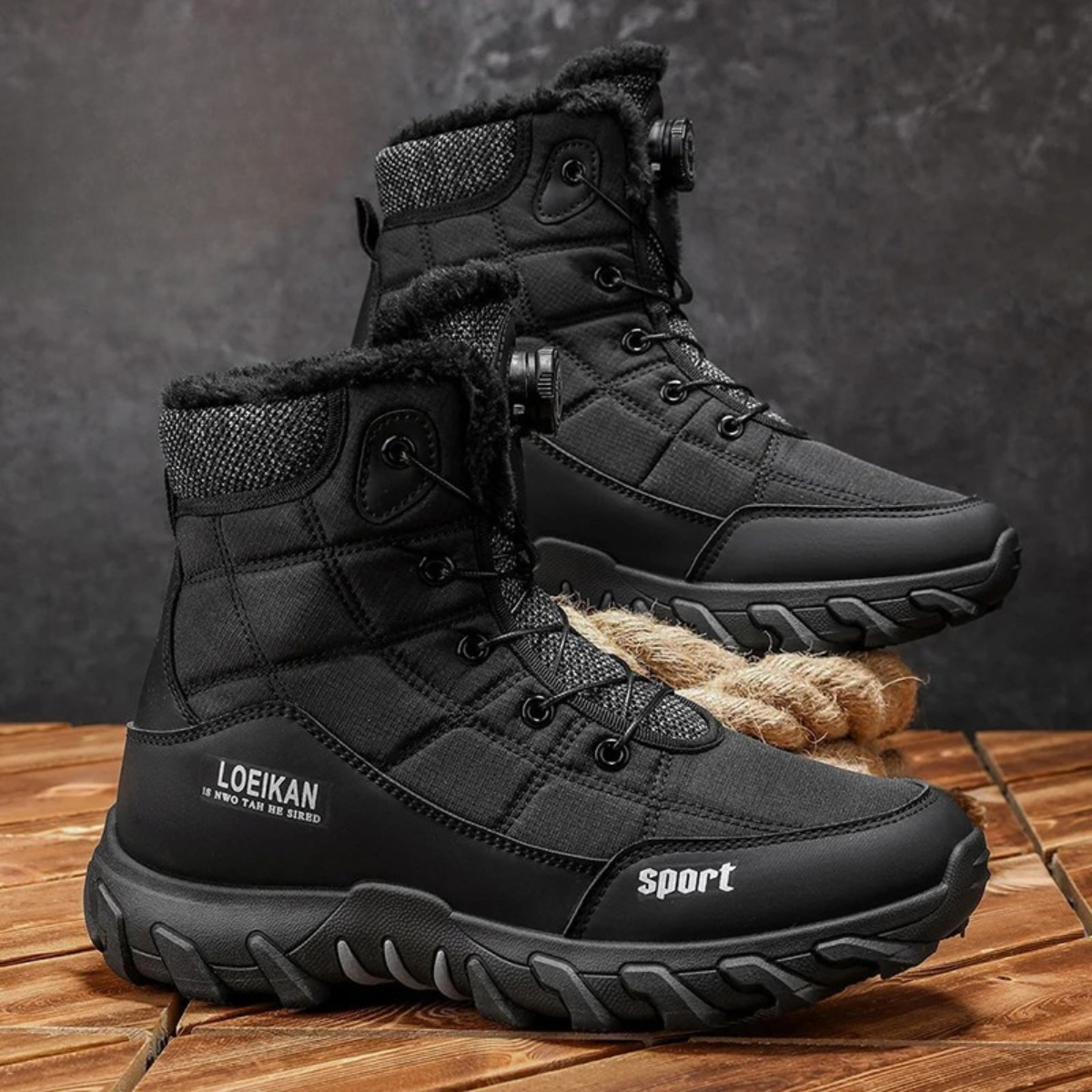 Northpark Men's Insulated Snow Boots Plush Lined