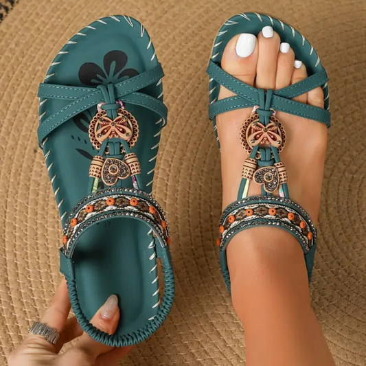 Women's Sandals Multiple Slim Straps - Fashinoza